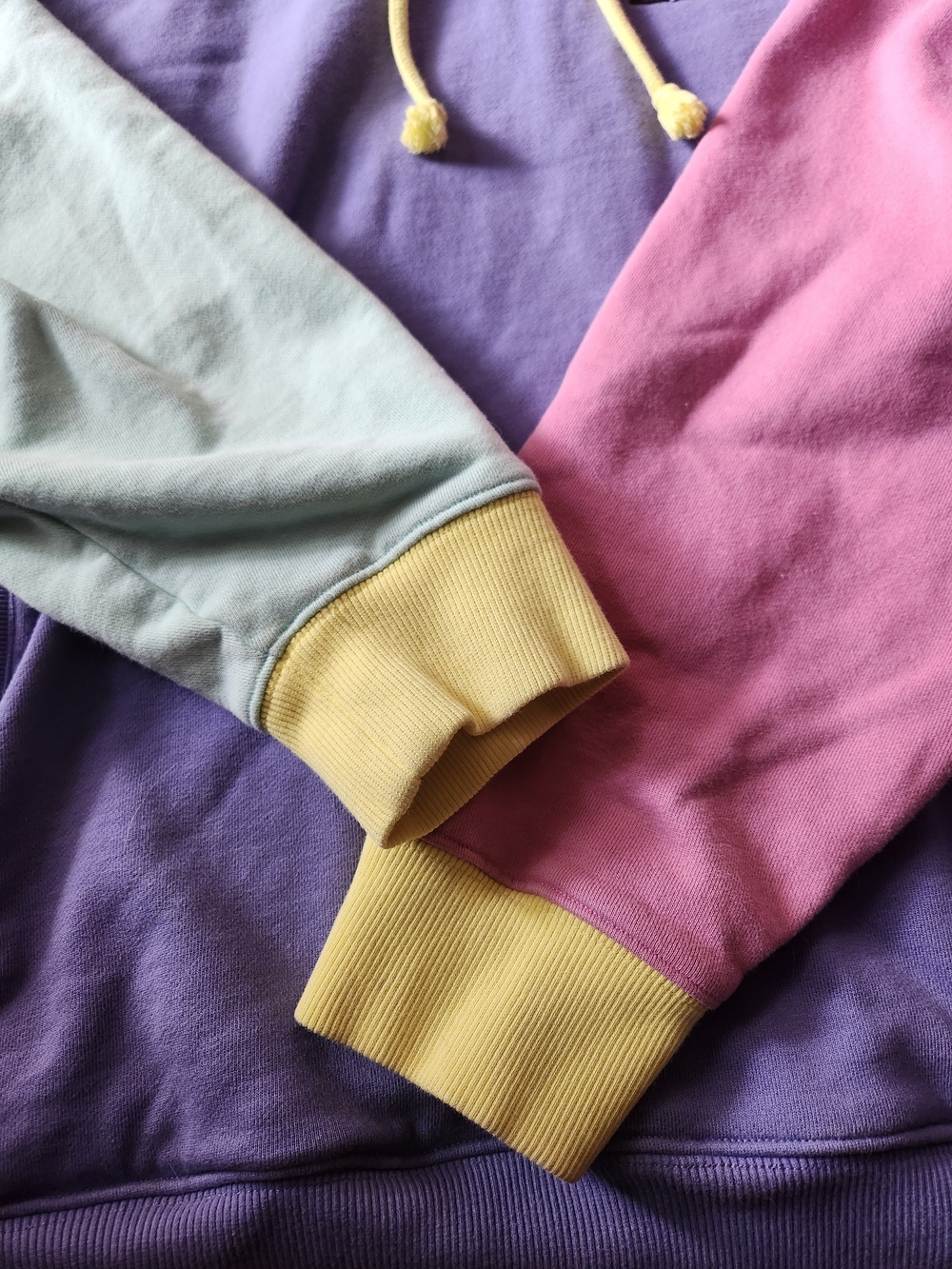 Teddy Fresh Colorblock Hoodie in Purple, Pink, Mint & Yellow - Picture 10 of 15